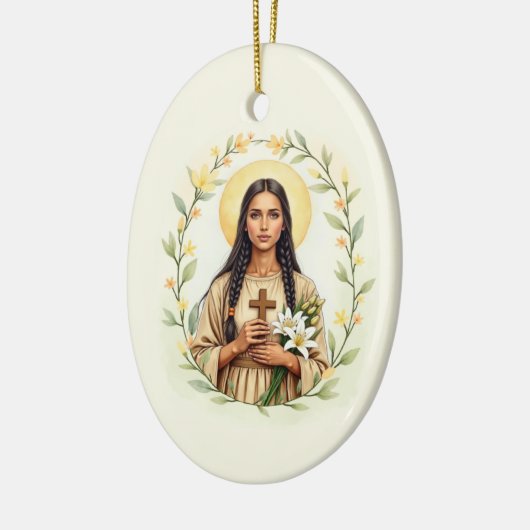 Saint Kateri Tekakwitha God's Peace and Blessings Keramisch Ornament (Links)
