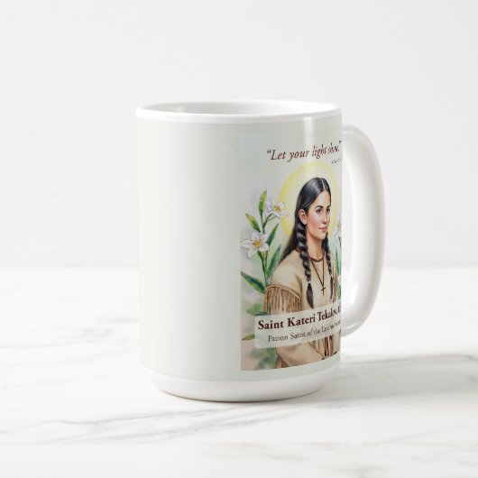 Saint Kateri Tekakwitha Religious Encouragement Koffiemok (Voorkant rechts)