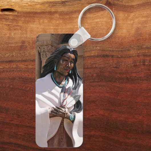 Saint Kateri Tekakwitha Sleutelhanger (Achterkant)
