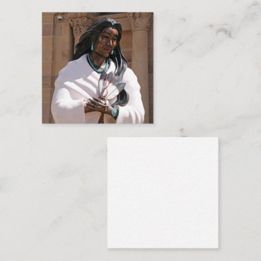 Saint Kateri Tekakwitha Vierkante Visitekaartje (Voorkant / Achterkant)