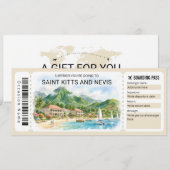 Saint Kitts and Nevis Trip Boarding Pass Ticket Kaart (Voorkant / Achterkant)