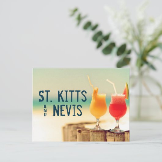 Saint Kitts en Nevis-cocktails Briefkaart (Staand voorkant)