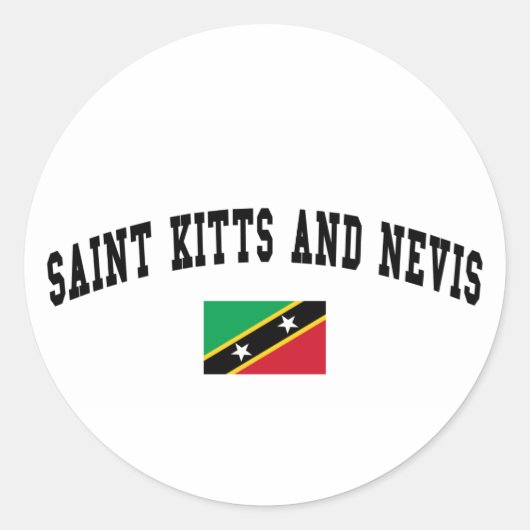 Saint Kitts en Nevis College Style Ronde Sticker (Voorkant)
