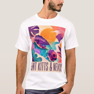 Saint Kitts en Nevis Huidige Caribische Collage T-shirt