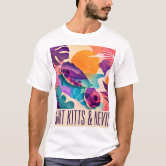 Saint Kitts en Nevis Huidige Caribische Collage T-shirt