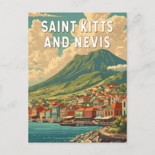Saint Kitts en Nevis Illustratie Reis Kunst Briefkaart