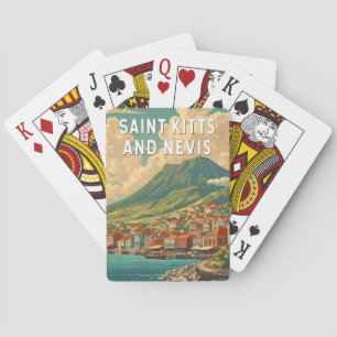 Saint Kitts en Nevis Illustratie Reis Kunst Pokerkaarten
