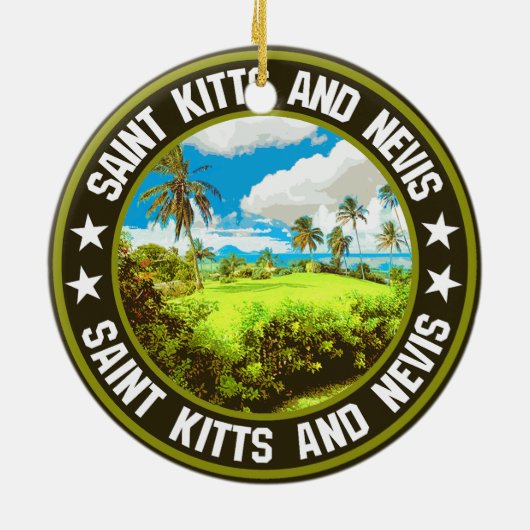 Saint Kitts en Nevis Keramisch Ornament (Achterkant)