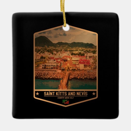 Saint Kitts en Nevis Keramisch Ornament (Voorkant)