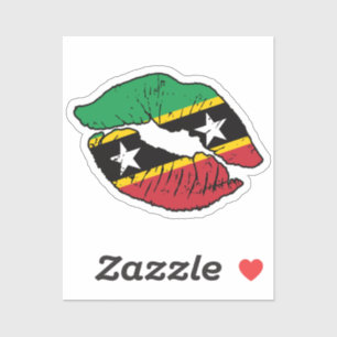 Saint Kitts en Nevis Kittitian Lipstick Liefde Vla Sticker