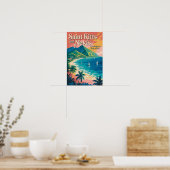 Saint Kitts en Nevis Landschapsillustratie Retro Poster (Keuken)