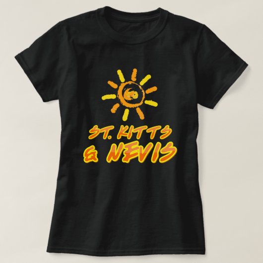 Saint Kitts en Nevis, lichtgeel en oranje T-shirt (Design voorkant)