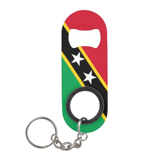 Saint Kitts en Nevis Nationale Pride Patriottisch Mini Flessenopener (Voorkant)