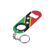 Saint Kitts en Nevis Nationale Pride Patriottisch Mini Flessenopener (Achterkant Gekanteld)