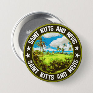 Saint Kitts en Nevis Ronde Button 7,6 Cm
