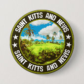 Saint Kitts en Nevis Ronde Button 7,6 Cm (Voorkant)