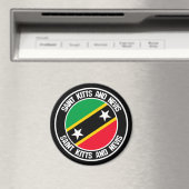 Saint Kitts en Nevis Round Emblem Magneet (Insitu (Vaatwasser))