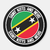 Saint Kitts en Nevis Round Emblem Magneet (Voorkant)