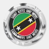 Saint Kitts en Nevis Round Emblem Magneet (Voorkant)