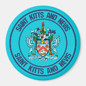 Saint Kitts en Nevis Round Emblem Magneet