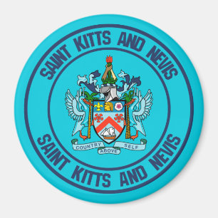 Saint Kitts en Nevis Round Emblem Magneet