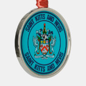 Saint Kitts en Nevis Round Emblem Metalen Ornament (Rechts)