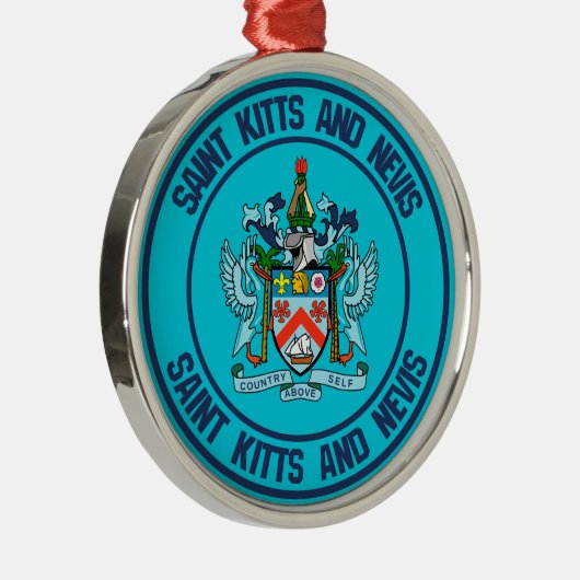 Saint Kitts en Nevis Round Emblem Metalen Ornament (Rechts)