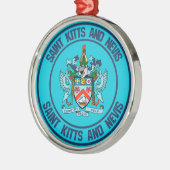 Saint Kitts en Nevis Round Emblem Metalen Ornament (Links)