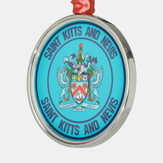 Saint Kitts en Nevis Round Emblem Metalen Ornament (Links)