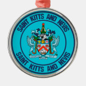 Saint Kitts en Nevis Round Emblem Metalen Ornament (Voorkant)