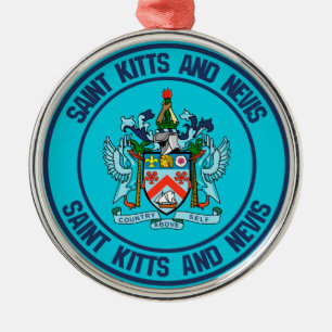Saint Kitts en Nevis Round Emblem Metalen Ornament