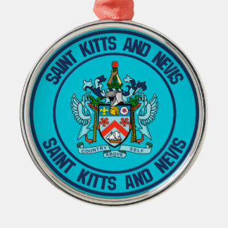 Saint Kitts en Nevis Round Emblem Metalen Ornament