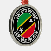 Saint Kitts en Nevis Round Emblem Metalen Ornament (Rechts)