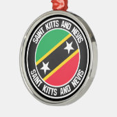 Saint Kitts en Nevis Round Emblem Metalen Ornament (Links)
