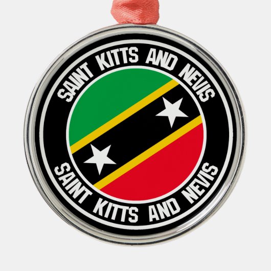 Saint Kitts en Nevis Round Emblem Metalen Ornament (Voorkant)