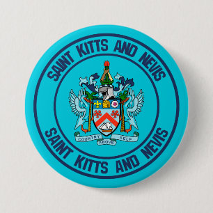 Saint Kitts en Nevis Round Emblem Ronde Button 7,6 Cm