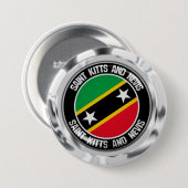 Saint Kitts en Nevis Round Emblem Ronde Button 7,6 Cm (Voorkant /achterkant)