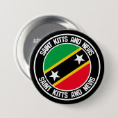 Saint Kitts en Nevis Round Emblem Ronde Button 7,6 Cm (Voorkant /achterkant)