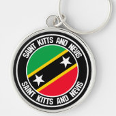 Saint Kitts en Nevis Round Emblem Sleutelhanger (Voorkant)