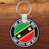 Saint Kitts en Nevis Round Emblem Sleutelhanger (Voorkant)