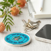 Saint Kitts en Nevis Round Emblem Sleutelhanger (Zijkant)