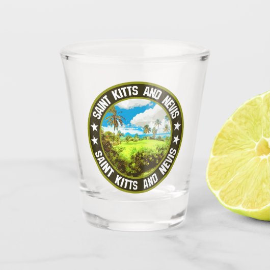 Saint Kitts en Nevis Shot Glas (Voorkant)