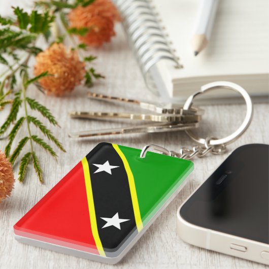 Saint Kitts en Nevis Sleutelhanger (Voorkant Rechts)