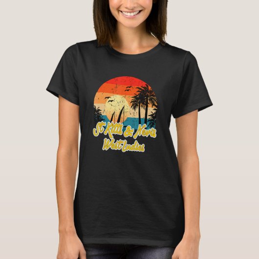 Saint Kitts en Nevis Souvenirs Caraïbische eilande T-shirt (Voorkant)