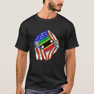 Saint Kitts en Nevis USA Amerika Borst Nevisian P T-shirt