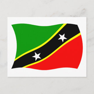 Saint Kitts en Nevis Vlag Ansichtkaart Briefkaart