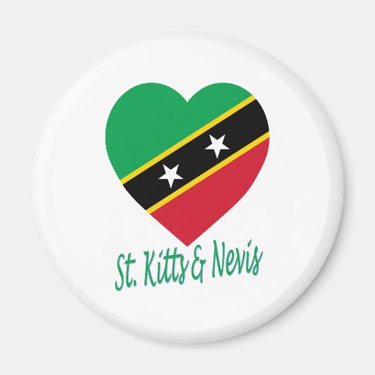 Saint Kitts en Nevis Vlag Hart Magneet (Voorkant)