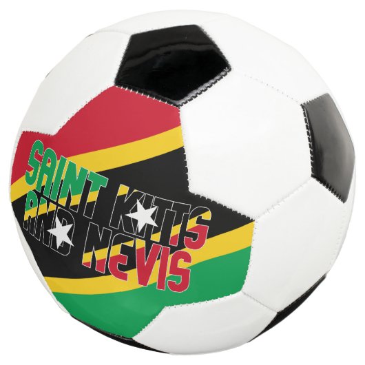 Saint Kitts en Nevis Vlag Patriottisch  Voetbal (Drie kwart)