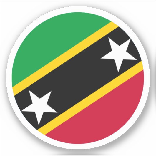 Saint Kitts en Nevis Vlag Ronde Sticker (Voorkant)