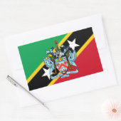 Saint Kitts en Nevis Vlag & Wapen Rechthoekige Sticker (Envelop)